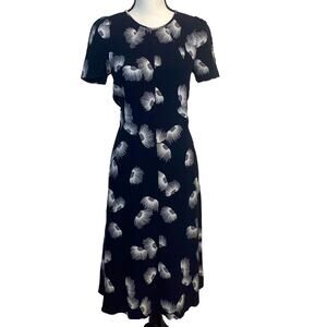 Veronika Maine Australia Y2K Bias Cut Short Sleeve Feather Dress Size 6